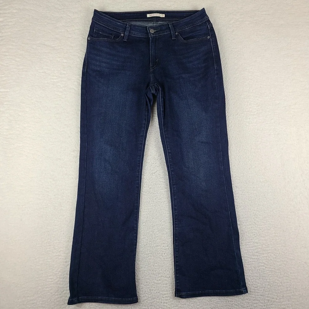 Levi's 529 Jeans Womens 12S 12 Short 31x30 Blue Curvy Boot Cut Dark Wash Denim